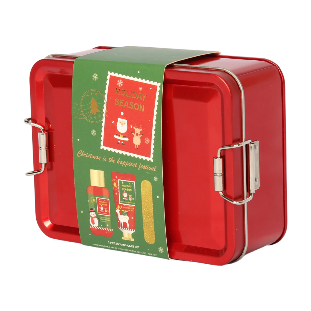 BLHS25021 Premium Hand Care Set with Glitter Nail File and Tin Box Packaging