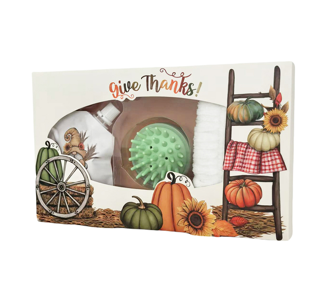 BLGT24009 Premium Shower Gel with Scalp Massager and Plush Headband Set