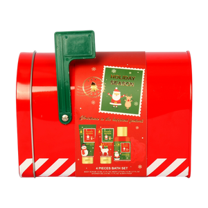 BLHS25004 Premium Body Care Gift Set with Exfoliating Sponge and Tin Mail Box