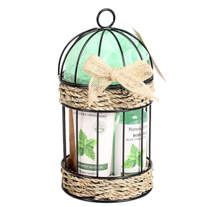 BL25006-NA Nature Bath Set Body Wash Body Lotion Bath Salt Mess Sponge