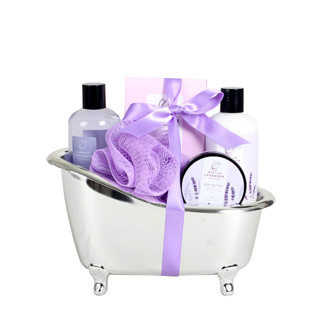 BL25001- LA Lavender Bath Set Shower Gel Body Lotion Body Butter Bath Salt Bathtub