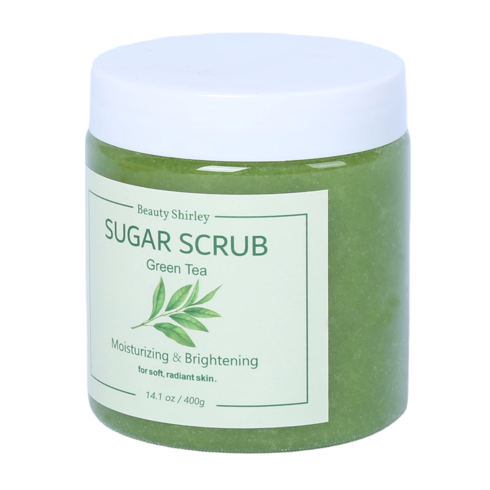 BLES26034 400g Green Tea Infused Sugar Scrub – For Soft, Radiant Skin