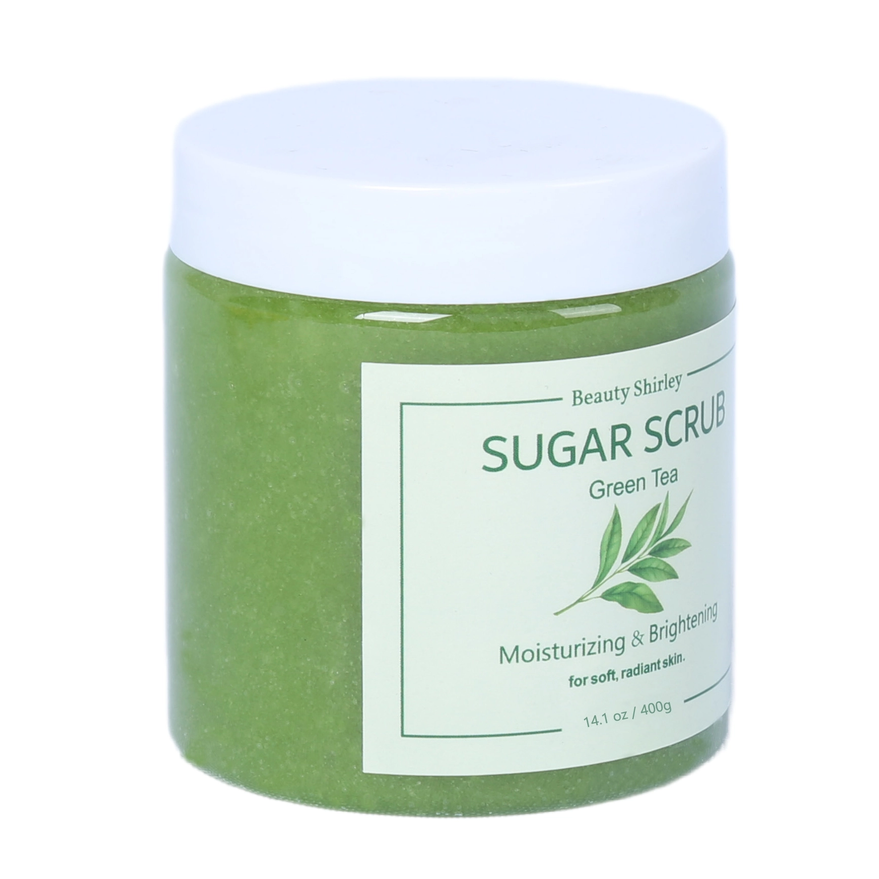BLES26034 400g Green Tea Infused Sugar Scrub – For Soft, Radiant Skin