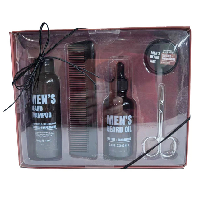 BL25017-FM Men Gift Set Kit Body Wash Beard Oil Beard Butter Shower Gel