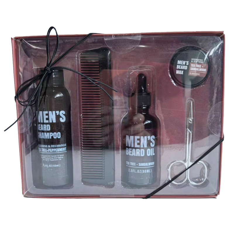 BL25017-FM Men Gift Set Kit Body Wash Beard Oil Beard Butter Shower Gel