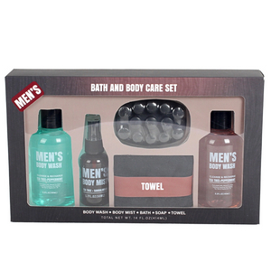 BL25003-FM Men Gift Set Body Kit Body Wash Body Mist Massager Soap