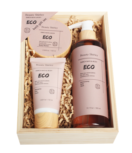 BLEO25003 Artisanal Bath and Body Gift Set in Wood Tray