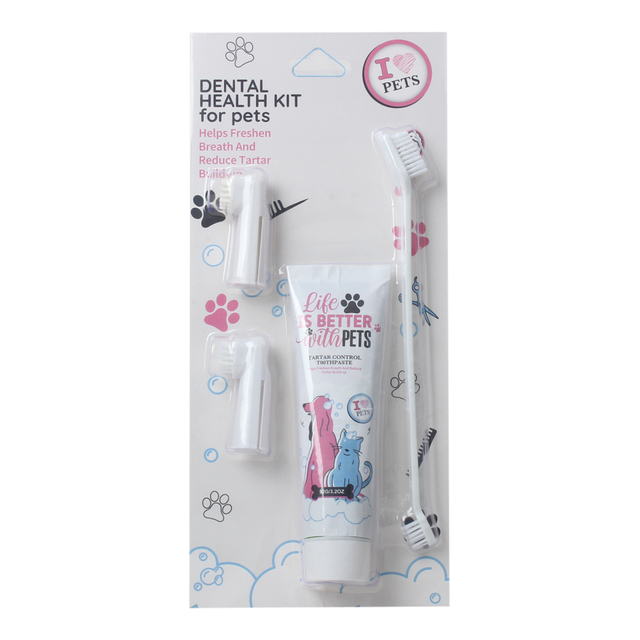 BL25005-PET Complete Pet Dental Care Kit with Toothpaste, Toothbrush and Finger Brushes