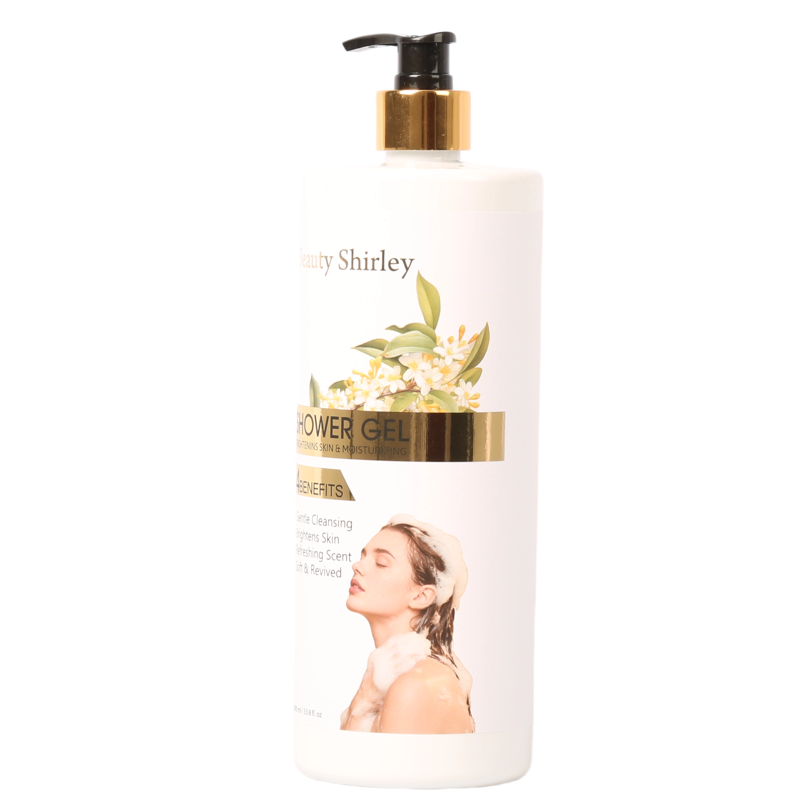 BLES26010 1000ml 4-Benefit Whitening Body Lotion White Bottle Private Label