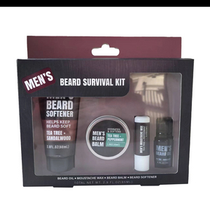 BL25011-FM Men Gift Set Kit Beard Softener Beard Balm Mustache Wax Beard Oil