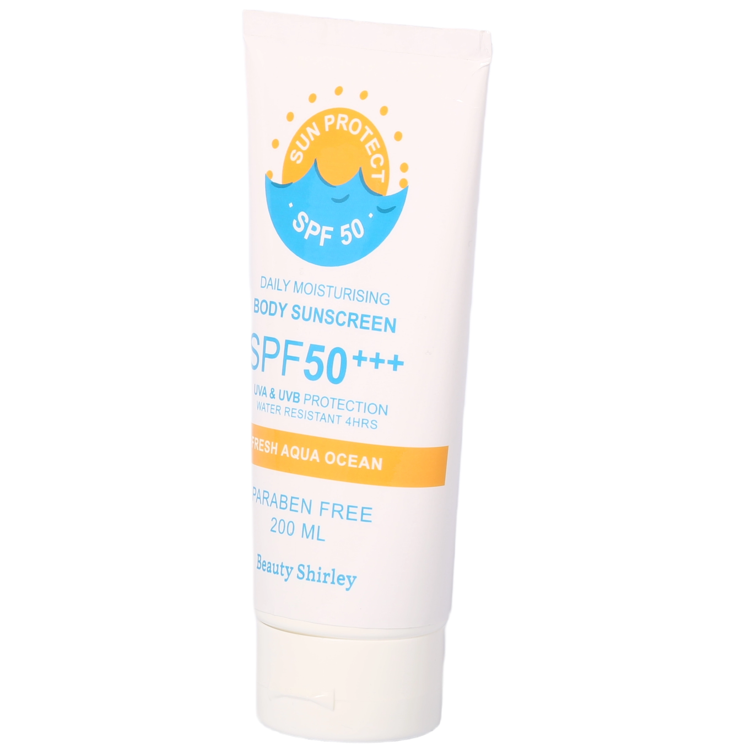 BLES26029 SPF 50+++ 200ml Body Sunscreen | Fresh Aqua Ocean Scent, Water-Resistant, Paraben-Free Moisturising UV Protection for All Skin Types 