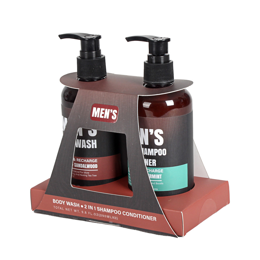 BL25025-FM Men Gift Set Kit Body Wash 2 in 1 Shampoo Conditioner Shower Gel