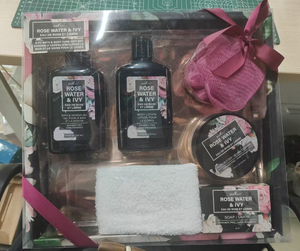 BL25018- LA Lavender Bath Set Shower Gel Body Lotion Body Butter Bar Soap Sponge Towel