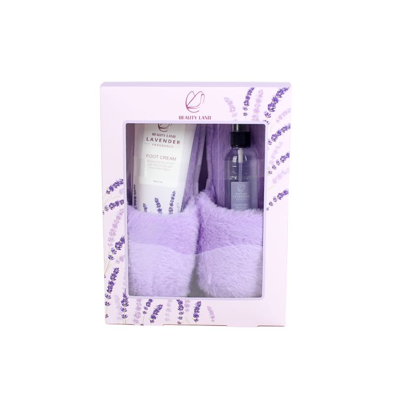BL25015- LA Lavender Bath Set Foot Cream Pillow Mist Slippers