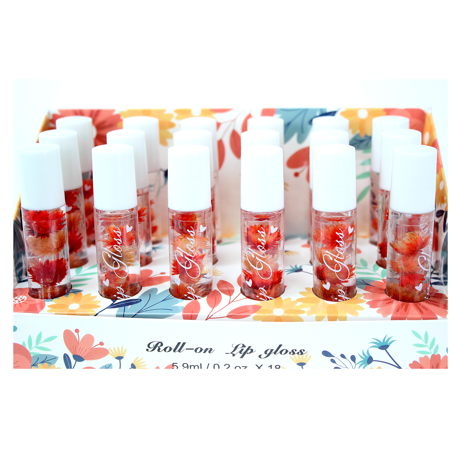 Lip Gloss With Flowers 5.9 mL – Moisturizes & Adds Shine 