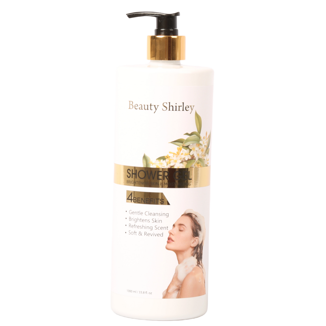 BLES26010 1000ml 4-Benefit Whitening Body Lotion White Bottle Private Label