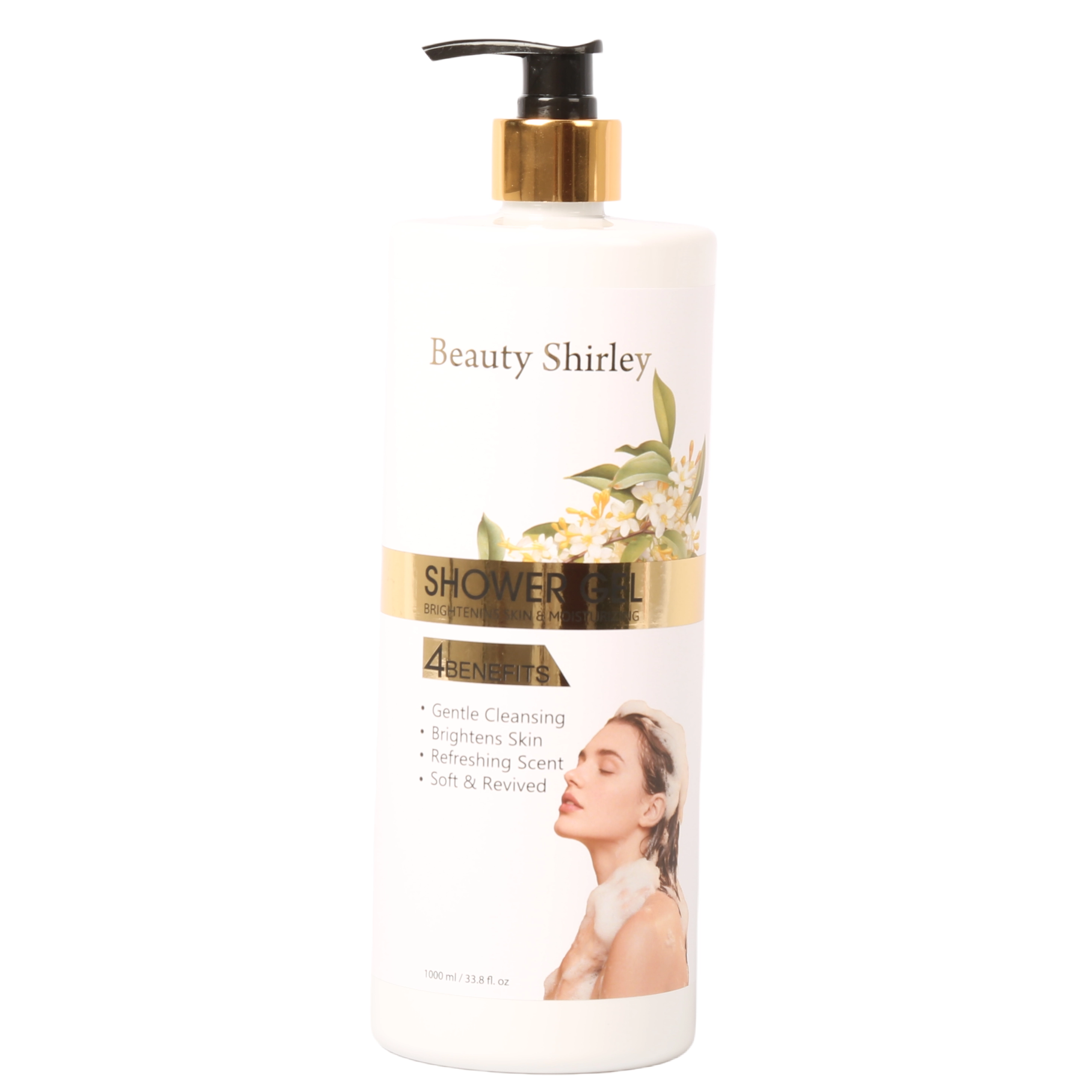 BLES26010 1000ml 4-Benefit Whitening Body Lotion White Bottle Private Label