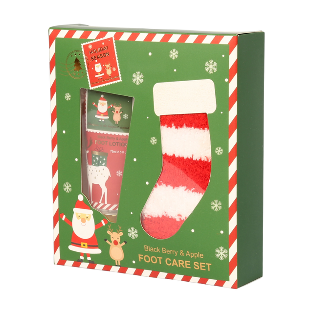 BLHS25001 Intensive Foot Care Set with Plush Socks and Gold Cap Lotion