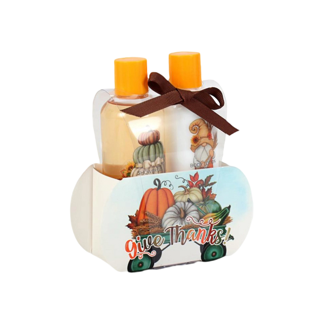 BLGT24002 Complete Bath and Body Gift Set with Pumpkin-Themed Packaging