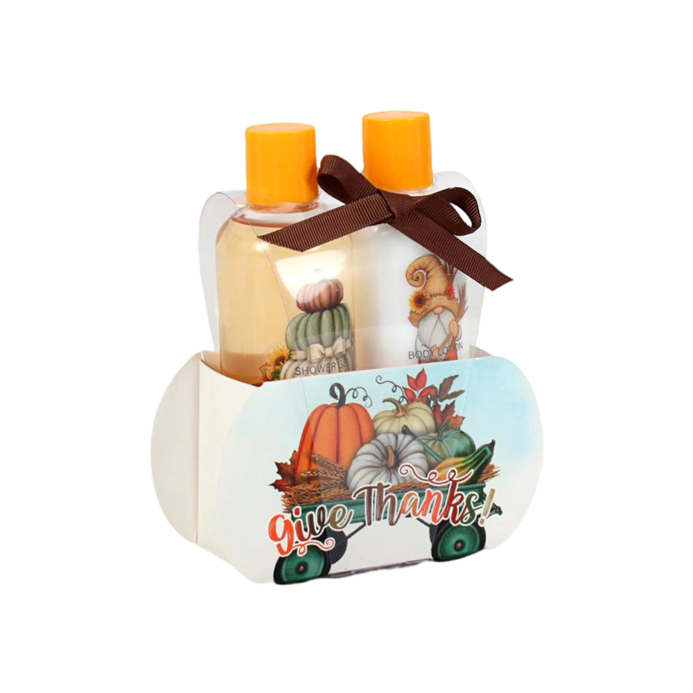 BLGT24002 Complete Bath and Body Gift Set with Pumpkin-Themed Packaging