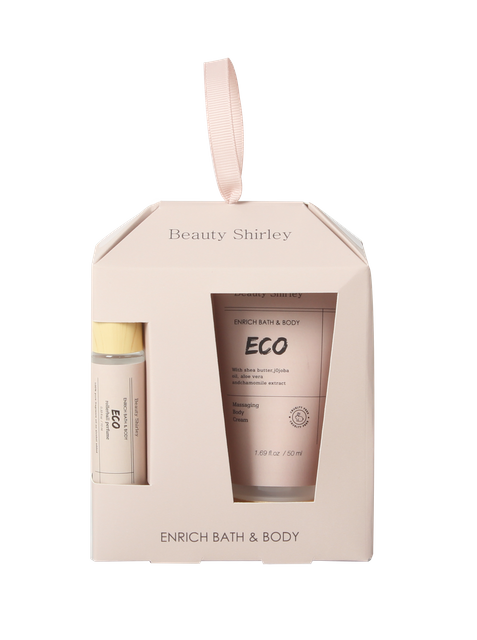 BLEO25001 Premium Wood Print Gift Set with Roll-On Perfume and Nourishing Body Cream