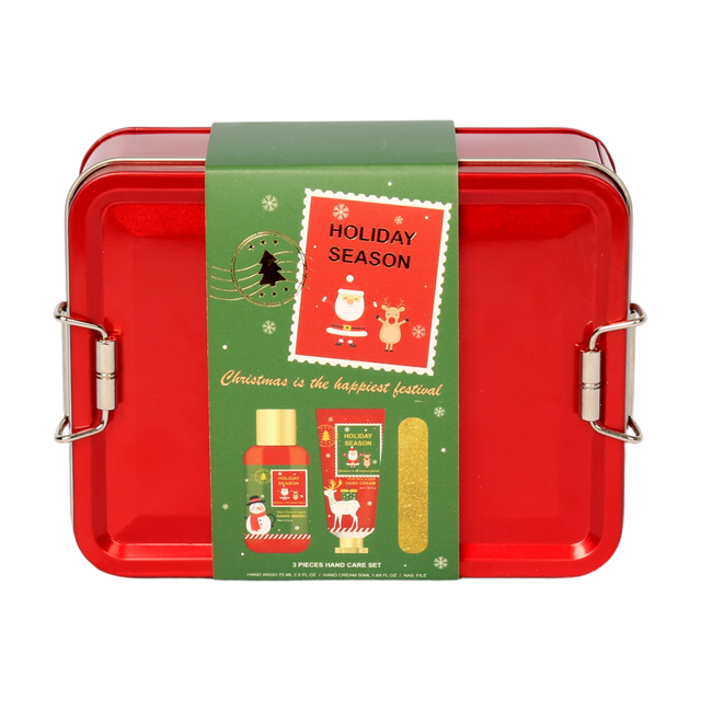 BLHS25021 Premium Hand Care Set with Glitter Nail File and Tin Box Packaging