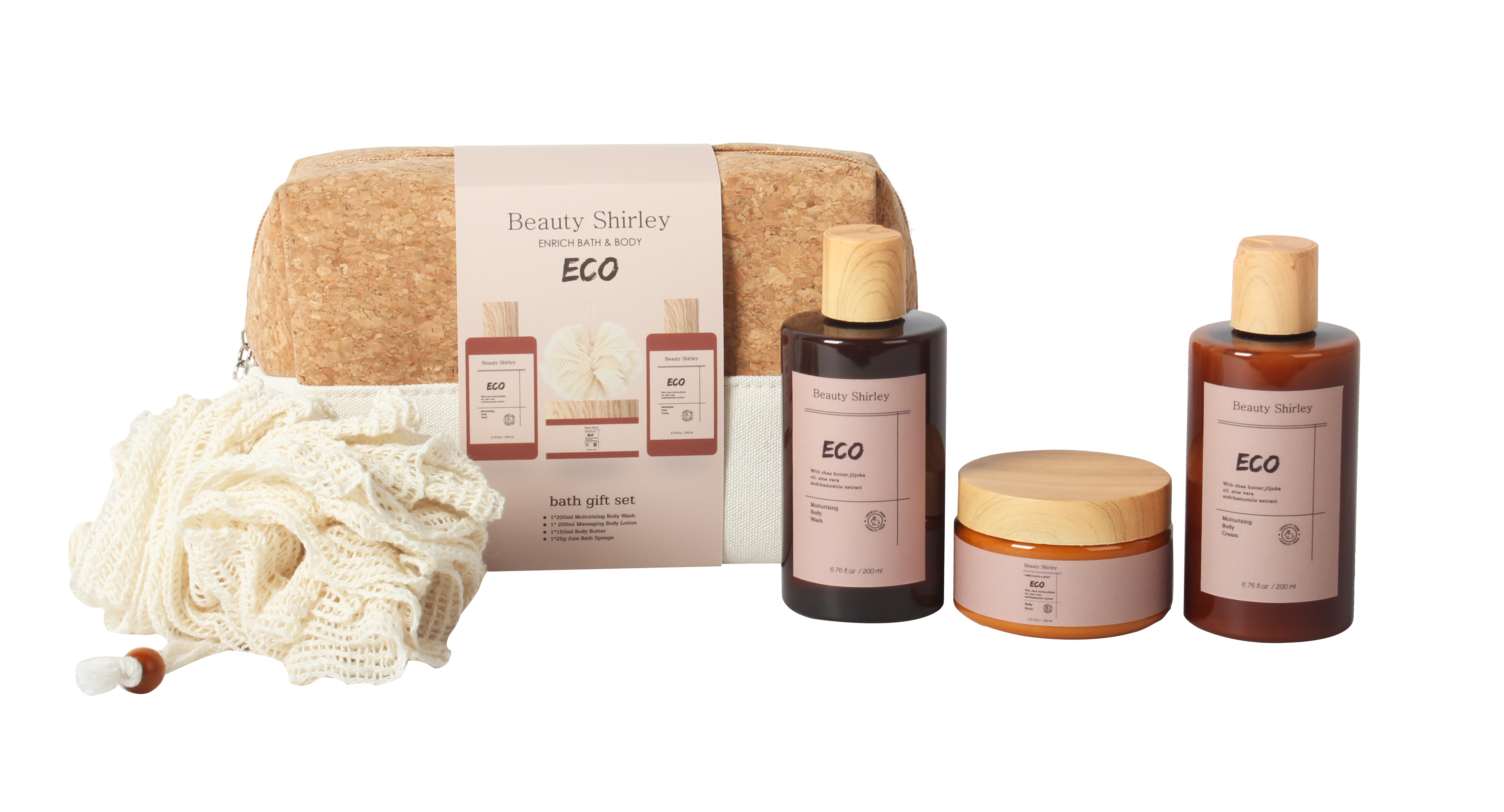 BLEO25007 Premium Skincare Trio Gift Set with Cork Canvas Bag