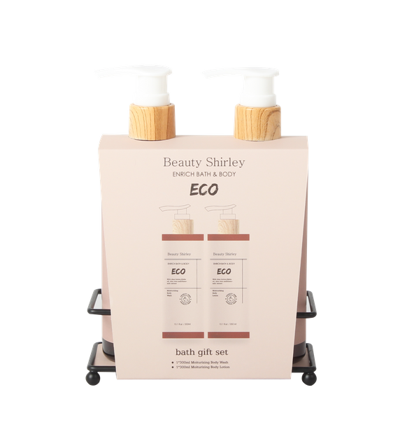 BLEO25006 Premium Bath & Body Duo Gift Set with Wood Print Design
