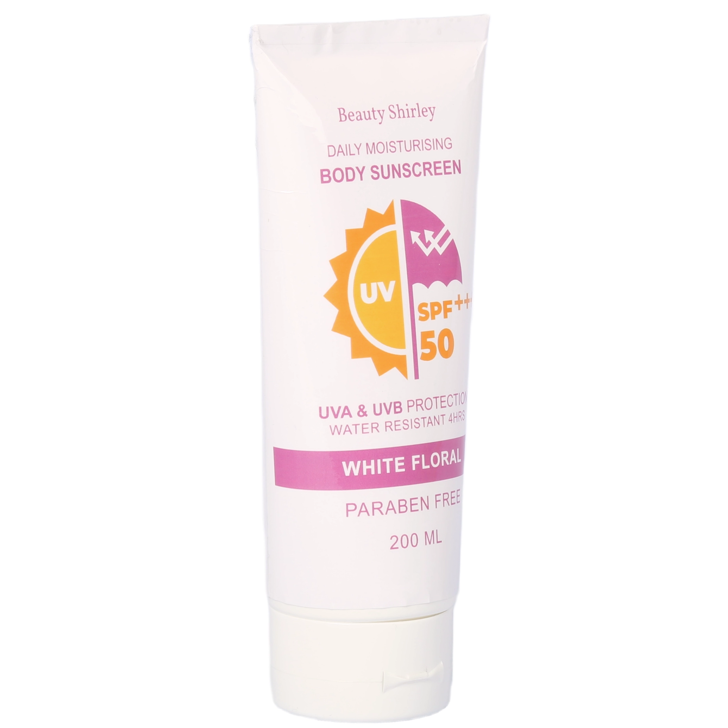 BLES26027 200ml Body Sunscreen SPF 50+++ | White Floral Scent, 4H Water-Resistant, Paraben-Free Daily Moisturising UV Protection