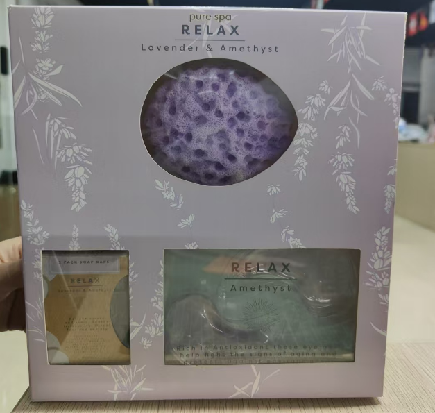 BL25016- LA Lavender Bath Set Eye Mask Bar Soap