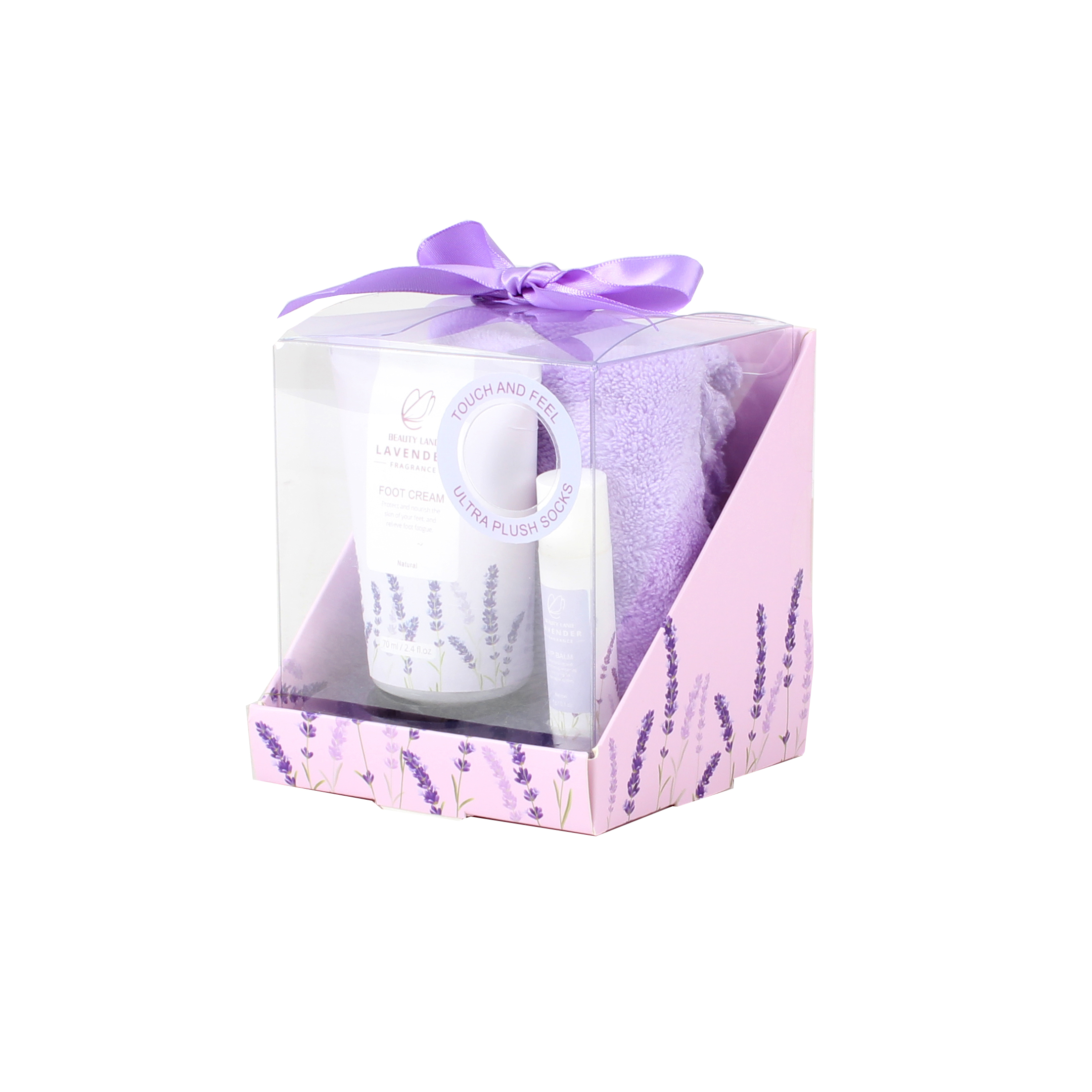 BL25010- LA Lavender Bath Set Foot Lotion Lip Balm Towel