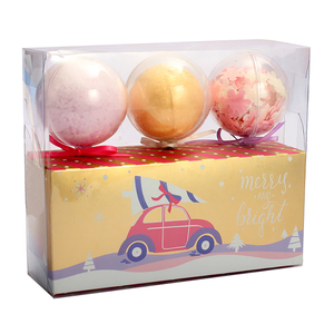 Pink Christmas Bath Treat Ball Set – 3-in-1 Soaking Delights in Gift Box