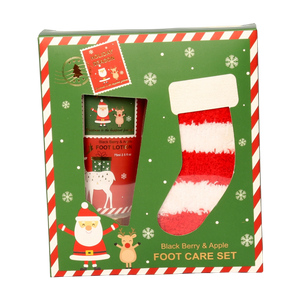 BLHS25001 Intensive Foot Care Set with Plush Socks and Gold Cap Lotion