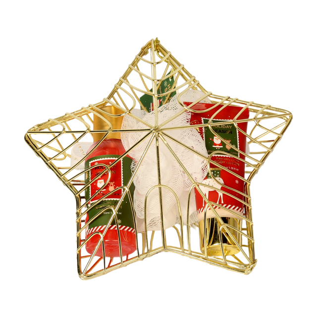 BLHS25011 Luxury Bathing Experience Set with Golden Wire Basket