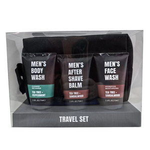 BL25019-FM Men Gift Set Kit Face Wash Body Wash Shower Gel After Shave Balm
