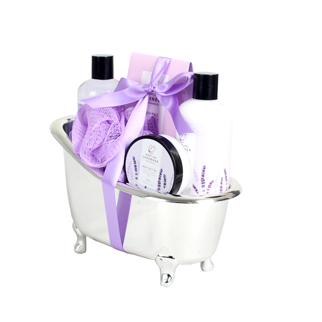 BL25001- LA Lavender Bath Set Shower Gel Body Lotion Body Butter Bath Salt Bathtub