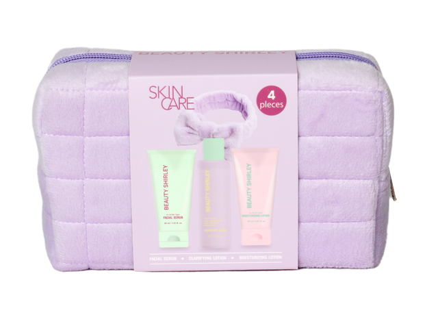 BLCS25015 Lady Care Travel Skincare Set with Plush Hair Band and Cosmetics Bag
