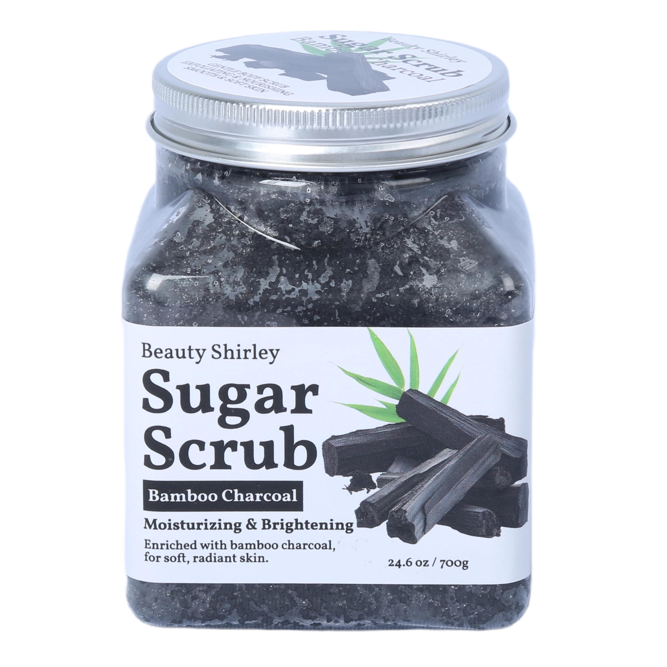 BLES26040 700g Large Capacity Bamboo Charcoal Sugar Scrub – Gentle Exfoliation