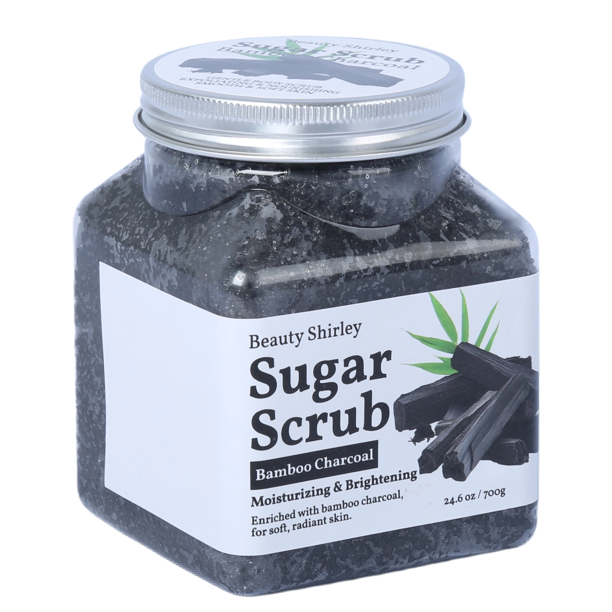BLES26040 700g Large Capacity Bamboo Charcoal Sugar Scrub – Gentle Exfoliation