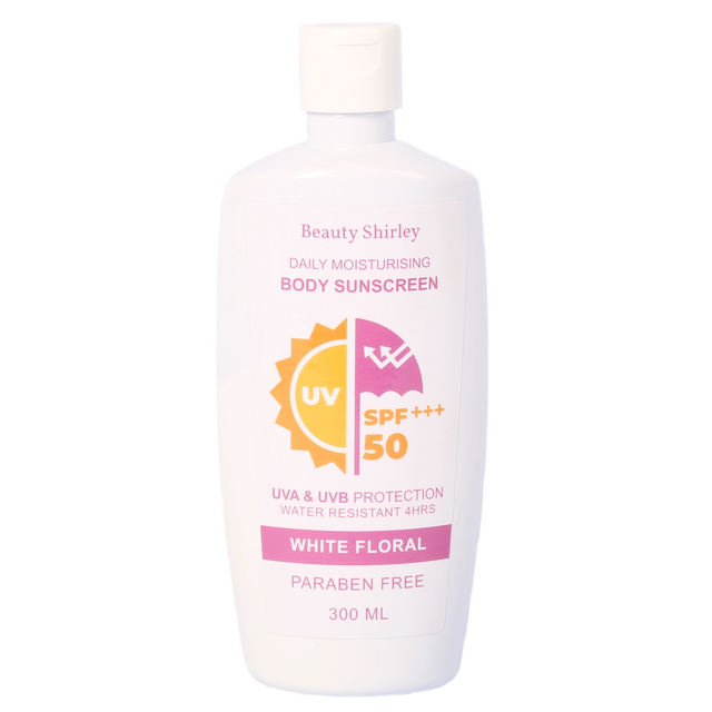 BLES26031 300ml Body Sunscreen SPF 50+++ | White Floral Scent, 4H Water-Resistant, Paraben-Free, Flip Cap Bottle for All Skin Types