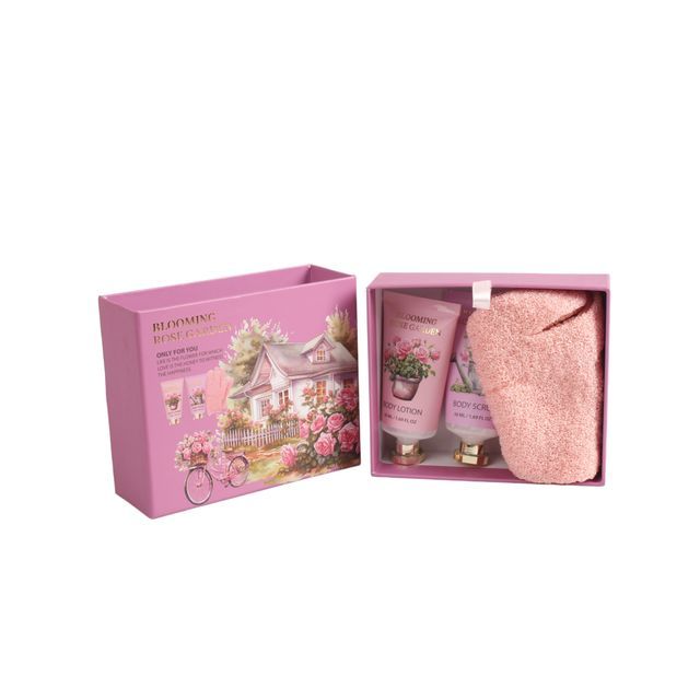 BLBG26006 Body Lotion and Body Scrub Exfoliating Duo with Gloves in Drawer Gift Box