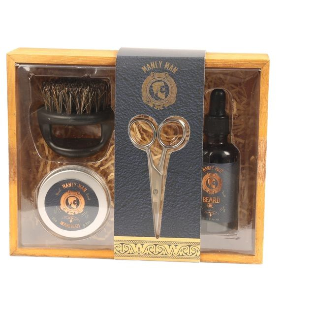 BLMM26002 Beard Oil and Beard Balm Grooming Kit with Brush and Scissors