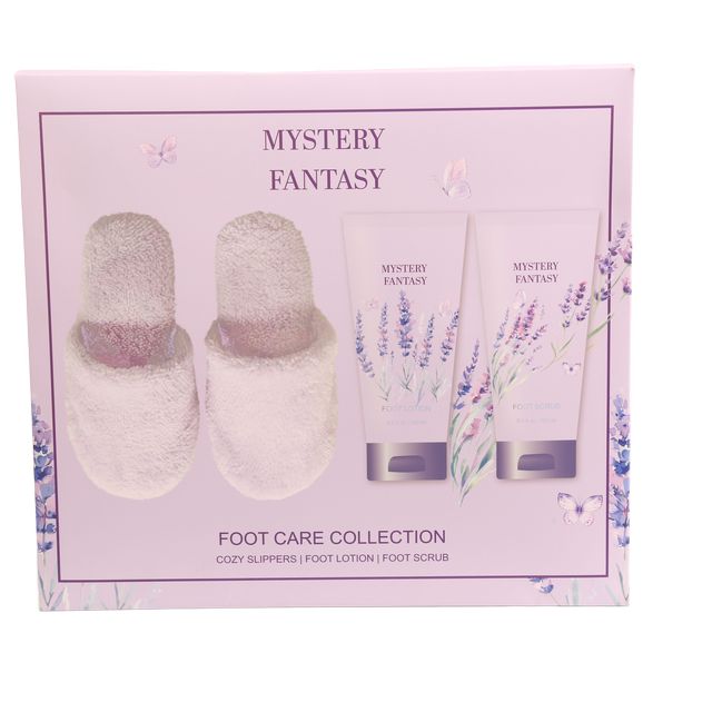 BLMF260010 Complete Pedicure Gift Set – Foot Scrub, Foot Lotion & Fuzzy Slipper