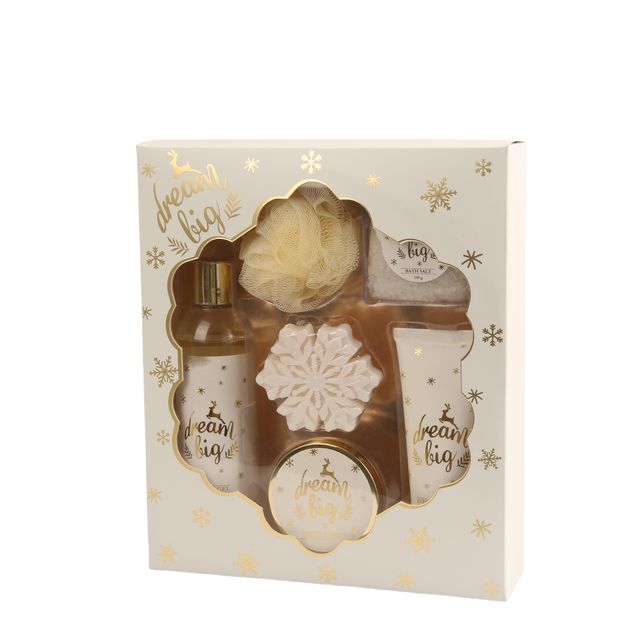 BLDB26004 Ultimate Winter Spa Gift Set - Shower Gel, Body Lotion, Body Scrub, Bath Salt, Snowflake Soap & Loofah