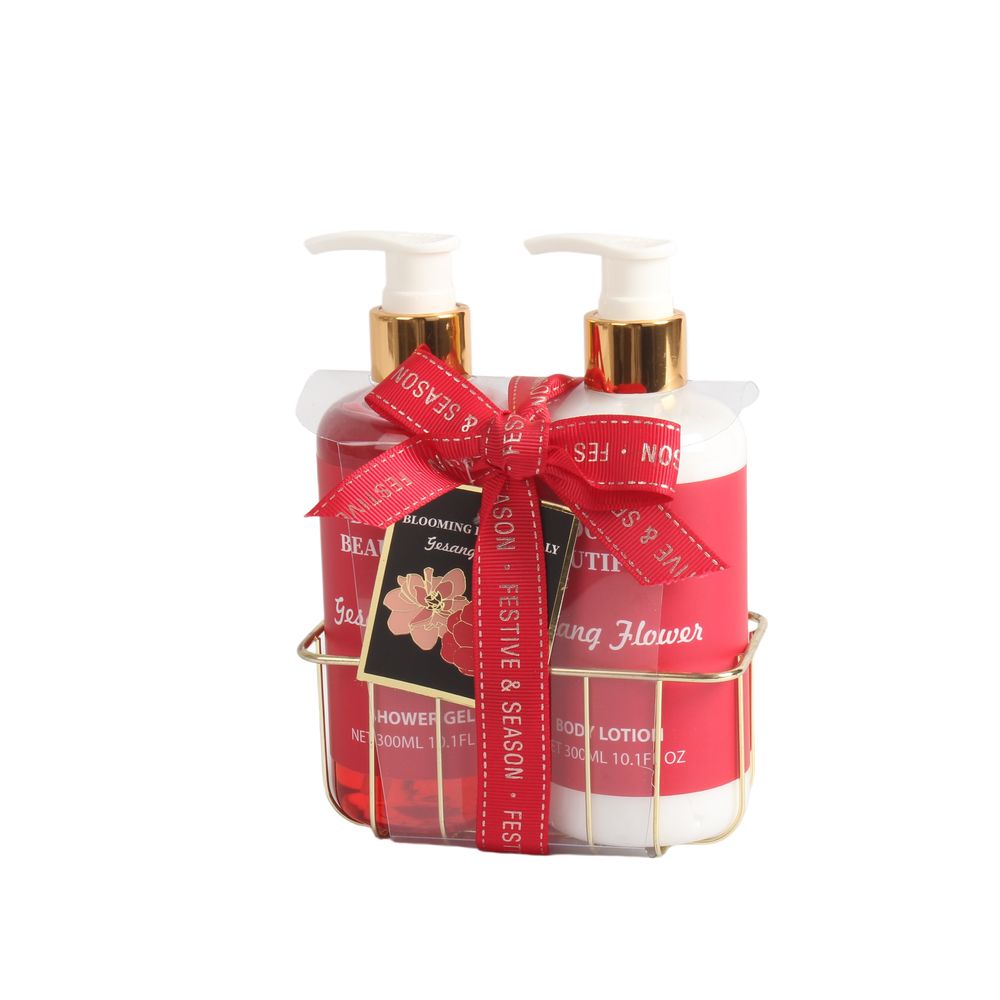 BLBF26009 Family Size Pump Set - Moisturizing Shower Gel & Body Lotion in Wire Basket