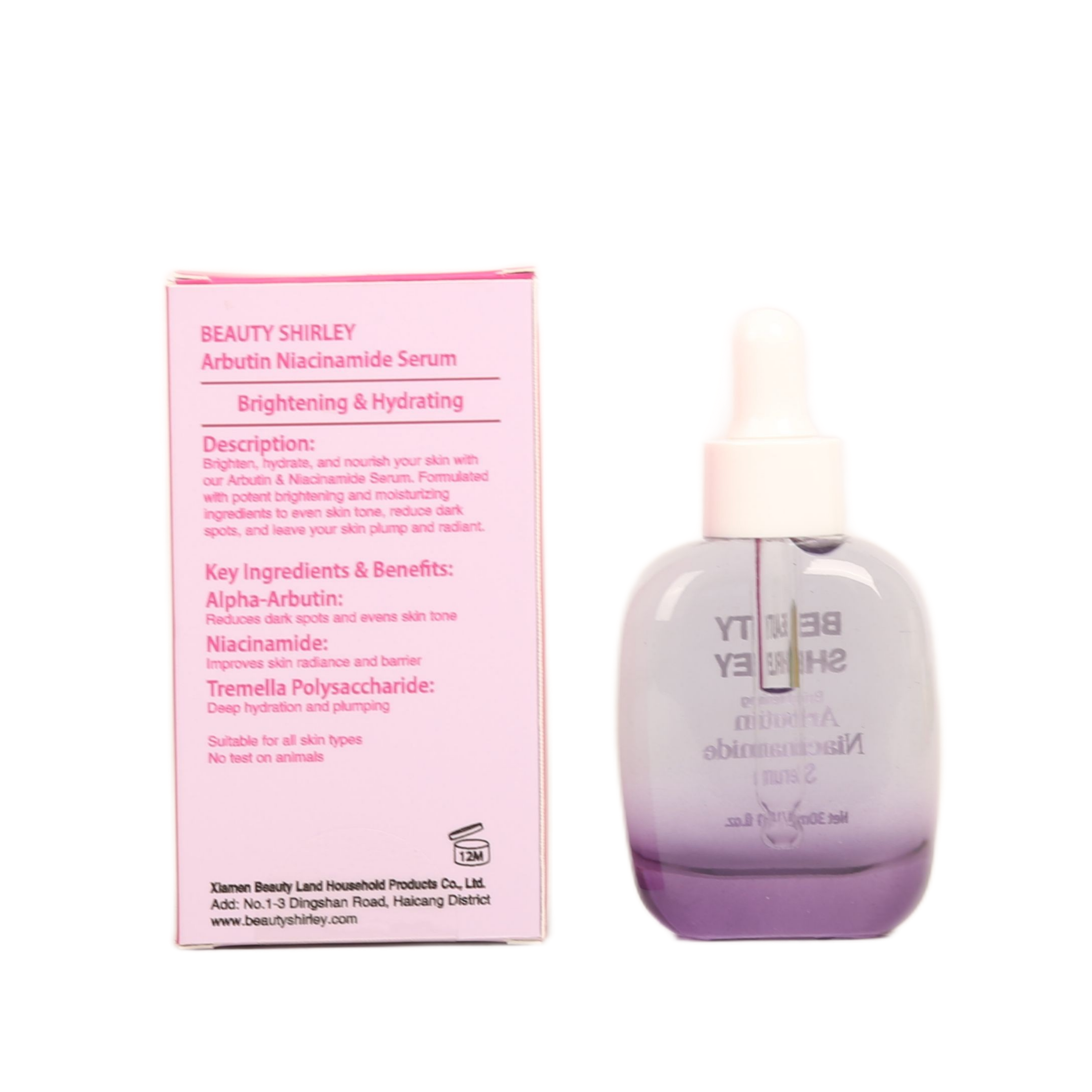 BLDES26007 Brightening Arbutin Niacinamide Serum – 30ml Glass Dropper Bottle