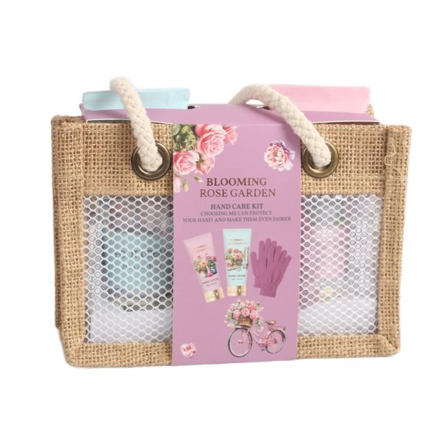 BLBG26017 Hand Cream and Hand Scrub Repair Set with Gloves and Cosmetic Pouch