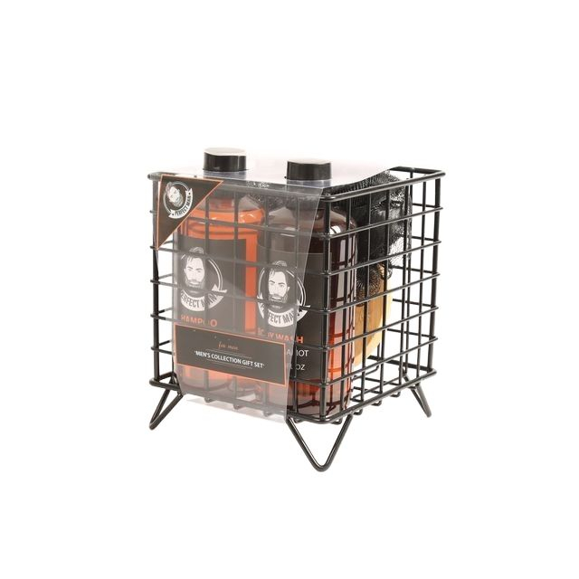 BLMS24011 Shampoo and Body Wash Daily Duo with Comb and Loofah in Wire Basket