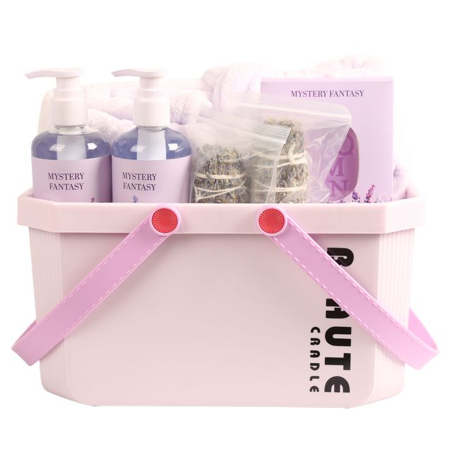 BLMF26014 Complete Home Spa Gift Set – Body Wash, Shampoo, Plush Bathrobe & Storage Basket