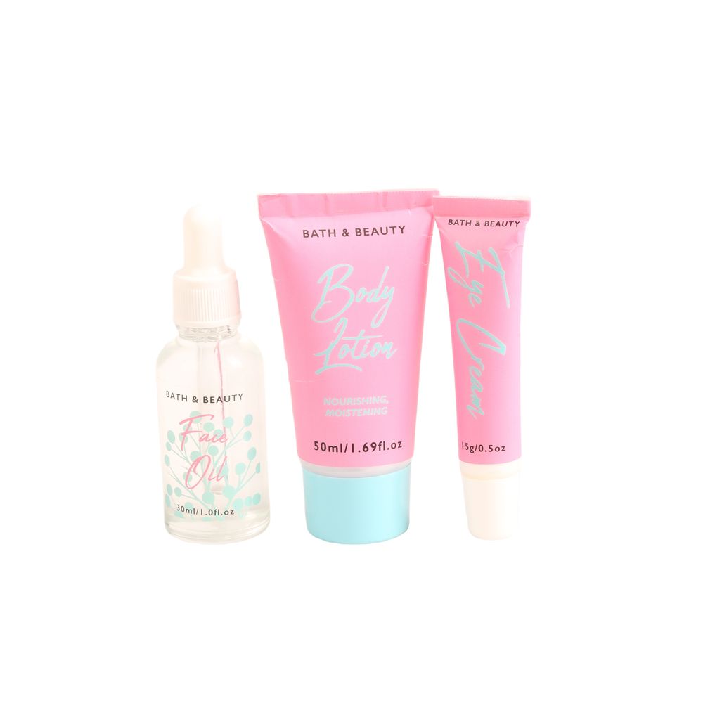 BLSC26008 Complete Facial Skincare Set Face Oil Eye Cream Face Cream with Glass Dropper & Travel Pouch